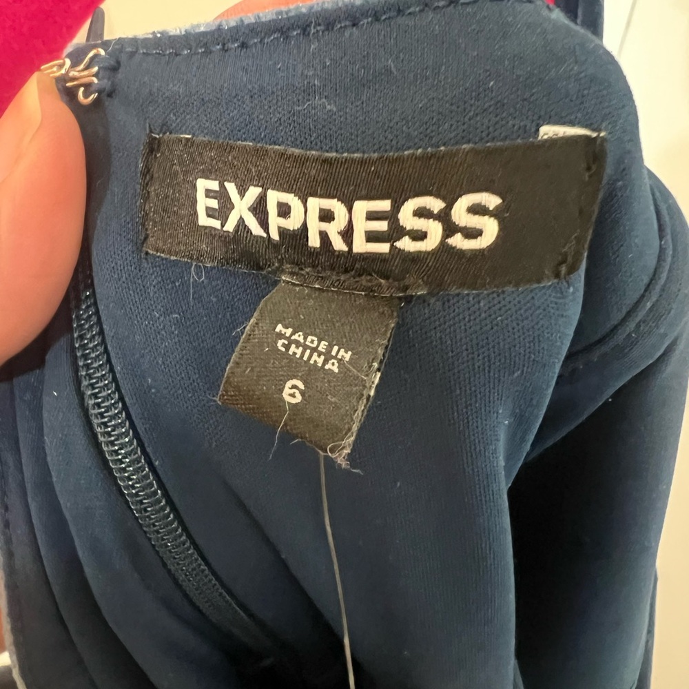 Express Velvet Blue Mini Dress - Picture 3 of 12